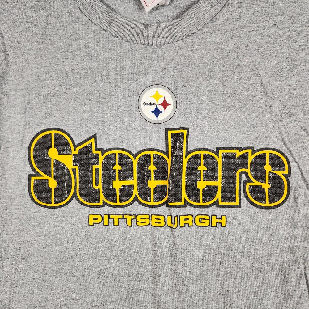 Vintage Pittsburgh Steelers Shirt Mens Large Gray NFL Football Graphic Logo Y2k